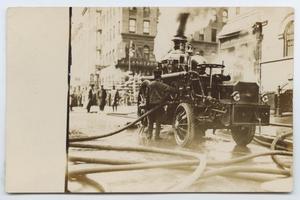 [Postcard Showing a New York Fire Engine Responding to a Fire]