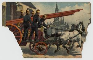 [Postcard of a Horse-Drawn Hook and Ladder]