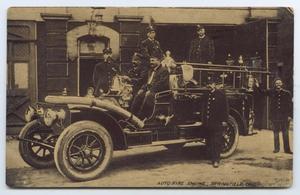 [Postcard of an Auto Fire Engine, Springfield, Ohio]