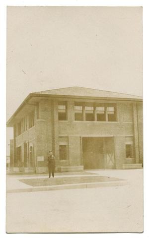 Primary view of object titled '[Photograph of an Old Fire Station]'.