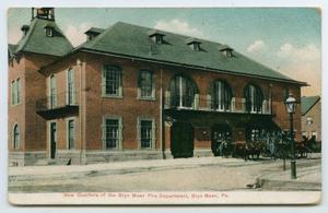 Primary view of object titled '[Postcard of a Fire Station, Bryn Mawr, Pa.]'.