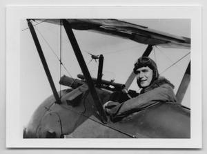 Primary view of object titled '[Photograph of Harry Jenkinson in an Airplane]'.
