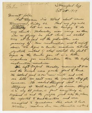[Letter From Henry Clay, Jr. to his Family, October 25, 1917]