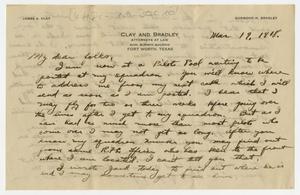Primary view of object titled '[Letter from Henry Clay, Jr. to his Family, March 19, 1918]'.