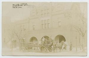 Primary view of object titled '[Postcard Showing the Fire Station No. 1 in Fort Wayne, Indiana]'.