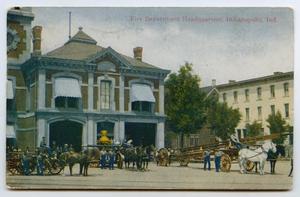 [Postcard of a Fire Department, Indianapolis, Indiana]