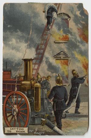 [Postcard of Fire Fighters in Action]