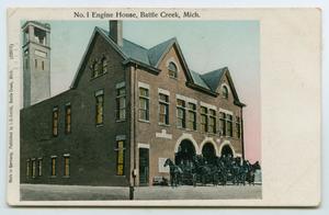 [Postcard of No. 1 Engine House at Battle Creek, Mich.]