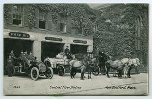 Primary view of object titled '[Photograph of New Bedford Central Fire Station, New Bedford, Mass.]'.