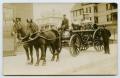 Thumbnail image of item number 1 in: '[Postcard with a Photograph of a Horse-Drawn Steamer Vehicle]'.