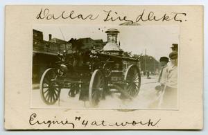[Postcard with an Image of a Fire Engine at Work]