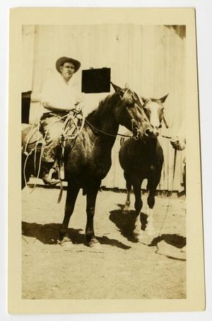 [Photograph of William Perry Herring McFaddin Jr. on Horse]