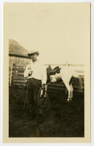 [Photograph of William Perry Herring McFaddin Jr. and Horse]
