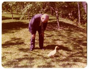 [Photograph of James Lewis Caldwell McFaddin and Duck]