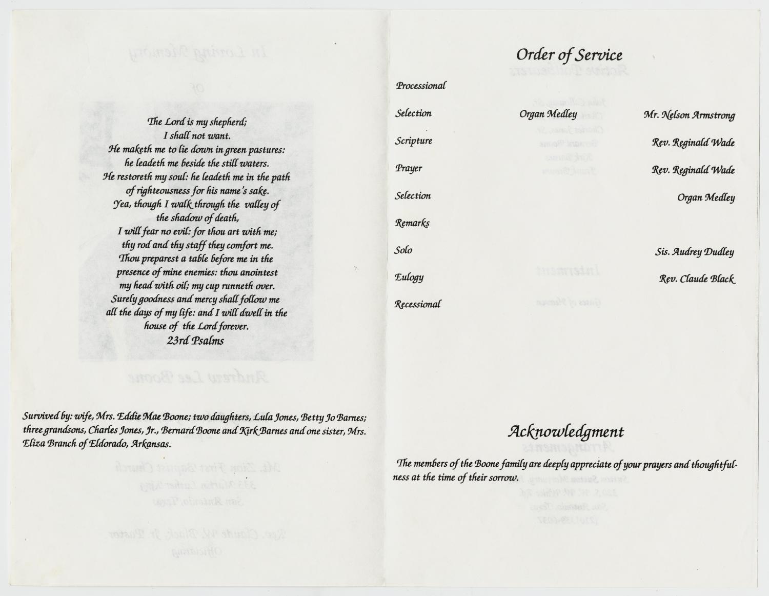 [Funeral Program for Andrew Lee Boone, February 18, 1994]
                                                
                                                    [Sequence #]: 2 of 3
                                                