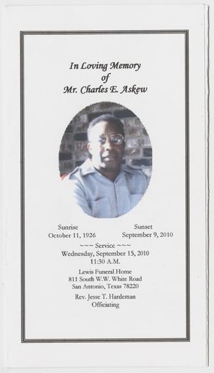 [Funeral Program for Charles E. Askew, September 15, 2010]