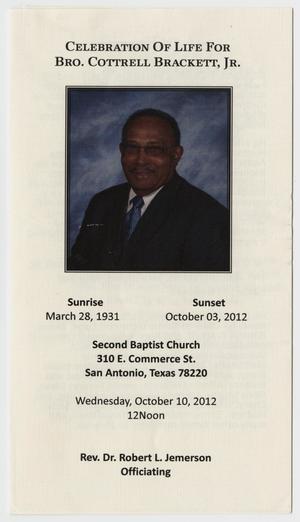 [Funeral Program for Cottrell Brackett, Jr., October 10, 2012]