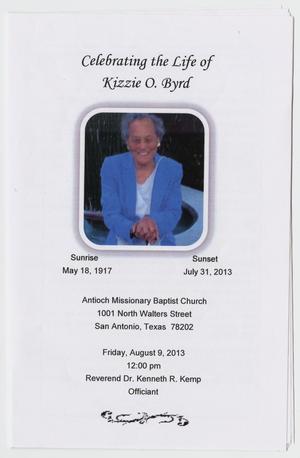 [Funeral Program for Kizzie O. Byrd, August 9, 2013]