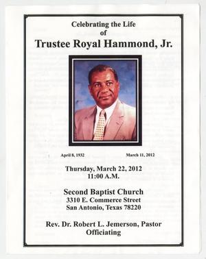 Primary view of object titled '[Funeral Program for Trustee Royal Hammond, Jr., March 22, 2012]'.