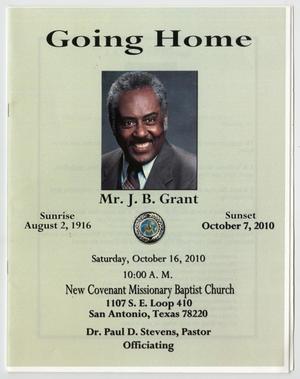 [Funeral Program for J. B. Grant, October 16, 2010]