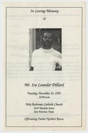 [Funeral Program for Ira Leander Dillard, December 22, 1992]
