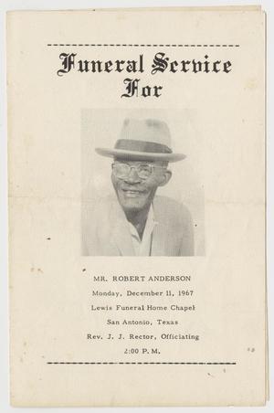 [Funeral Program for Robert Anderson, December 11, 1967]