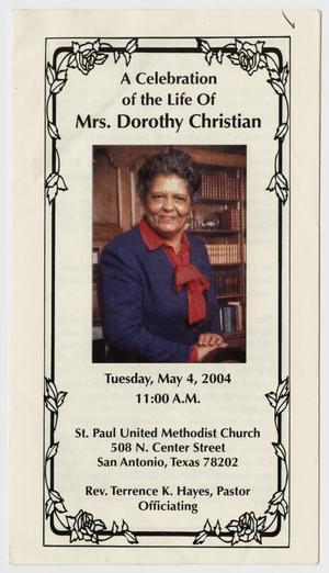 Primary view of object titled '[Funeral Program for Dorothy Christian, May 4, 2004]'.