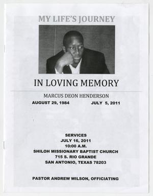 [Funeral Program for Marcus Deon Henderson, July 16, 2011]