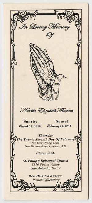Primary view of object titled '[Funeral Program for Novella Elizabeth Flowers, February 27, 2014]'.