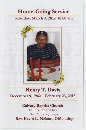 [Funeral Program for Henry T. Davis, March 3, 2012]