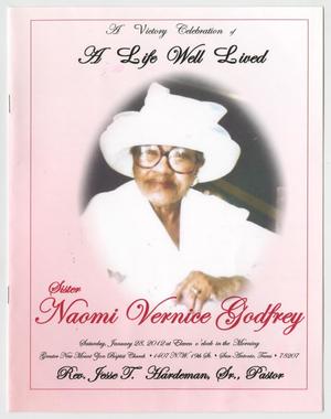 Primary view of object titled '[Funeral Program for Naomi Vernice Godfrey , January 28, 2012]'.