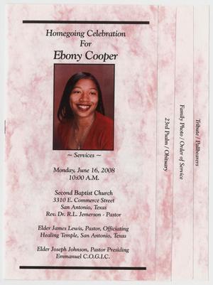 [Funeral Program for Ebony Cooper, June 18, 2008]
