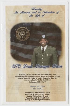[Funeral Program for Derek Dewayne Dixon, February 23, 2008]