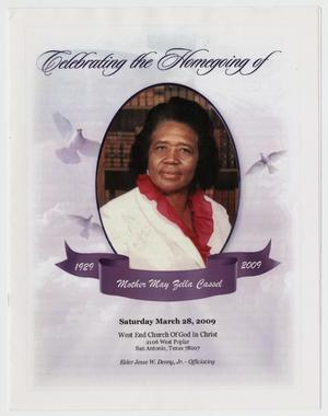 [Funeral Program for May Zella Cassel, March 28, 2009]