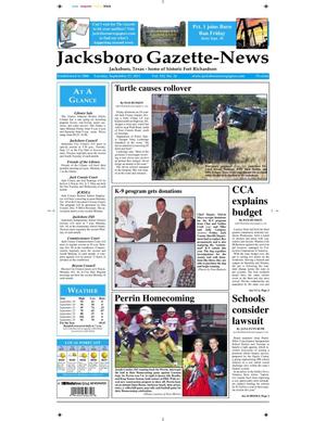 Primary view of object titled 'Jacksboro Gazette-News (Jacksboro, Tex.), Vol. 132, No. 16, Ed. 1 Tuesday, September 27, 2011'.