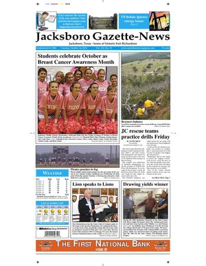 Jacksboro Gazette-News (Jacksboro, Tex.), Vol. 133, No. 19, Ed. 1 Tuesday, October 16, 2012