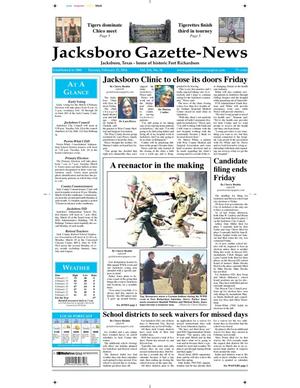 Primary view of object titled 'Jacksboro Gazette-News (Jacksboro, Tex.), Vol. 134, No. 38, Ed. 1 Tuesday, February 25, 2014'.