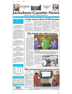 Primary view of object titled 'Jacksboro Gazette-News (Jacksboro, Tex.), Vol. 134, No. 33, Ed. 1 Tuesday, January 21, 2014'.
