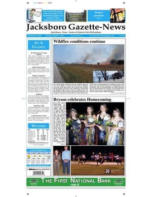 Jacksboro Gazette-News (Jacksboro, Tex.), Vol. 132, No. 17, Ed. 1 Tuesday, October 4, 2011