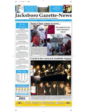 Jacksboro Gazette-News (Jacksboro, Tex.), Vol. 132, No. 29, Ed. 1 Tuesday, December 27, 2011