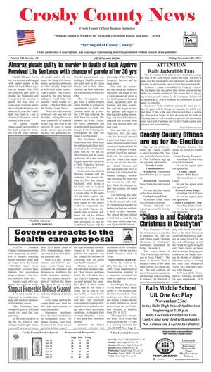 Crosby County News (Ralls, Tex.), Vol. 126, No. 46, Ed. 1 Friday, November 22, 2013