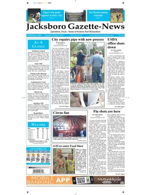 Jacksboro Gazette-News (Jacksboro, Tex.), Vol. 134, No. 18, Ed. 1 Tuesday, October 8, 2013