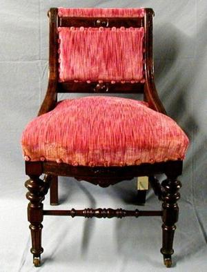 [Mauve pink dining chair, armless]
