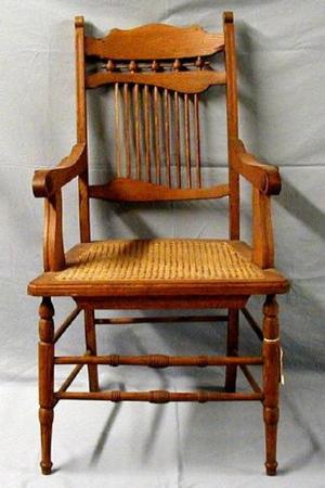 [Large Stick and ball oak chair]