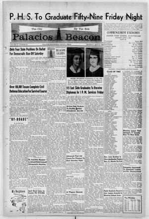 Primary view of object titled 'Palacios Beacon (Palacios, Tex.), Vol. 55, No. 22, Ed. 1 Thursday, May 31, 1962'.