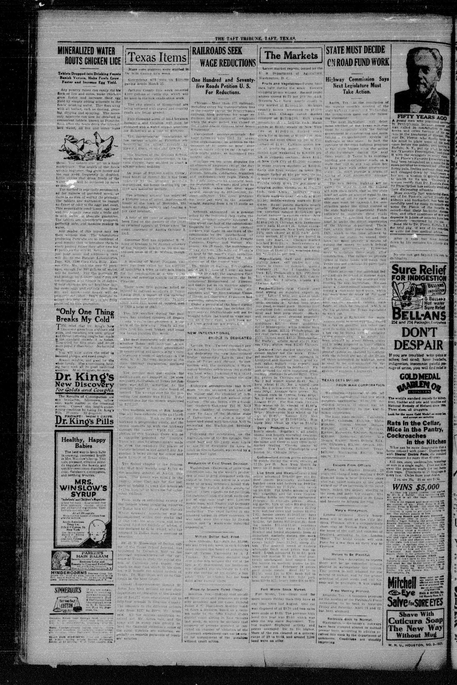 The Taft Tribune (Taft, Tex.), Vol. 1, No. 44, Ed. 1 Thursday, March 2, 1922
                                                
                                                    [Sequence #]: 2 of 13
                                                