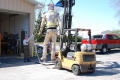 Photograph: [Assembling a Statue with a Forklift #2]