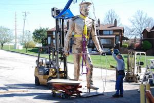 Primary view of object titled '[Assembling a Statue with a Forklift #6]'.