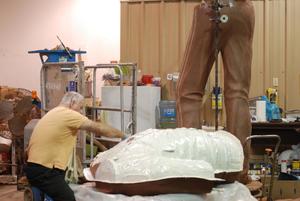 [Working on Upper Body of a Sculpture #3]