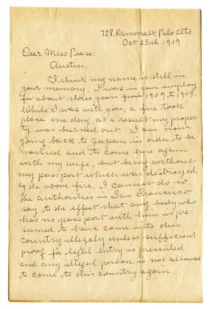 Primary view of object titled '[Correspondence to Julia Maria Pease]'.